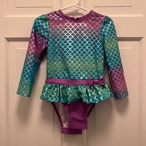 {Cat and Jack} Mermaid Bathing Suit with Built-in Rashguard